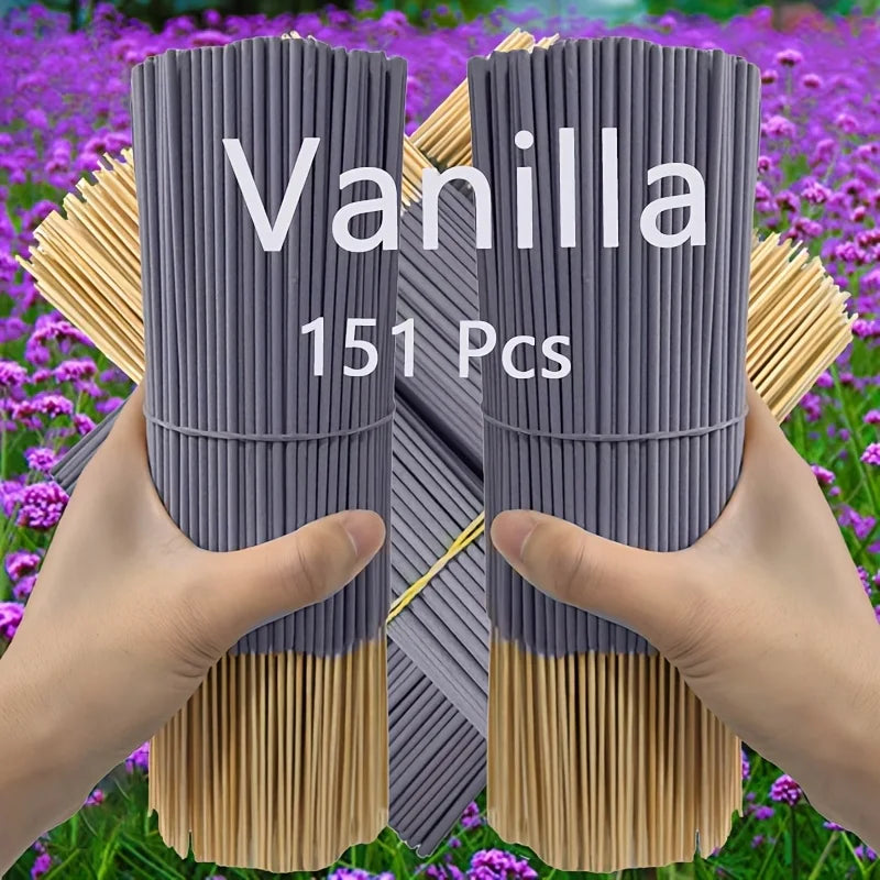 Vanilla Scented Essential Oil Aroma Sticks, 11/51/101/151P, 22.0cm - Long-Lasting, Natural Wood Scent, Suitable for Yoga, Meditation, Relaxation and Sleep Aid - Perfect for Home Decor, Hotels and Spas