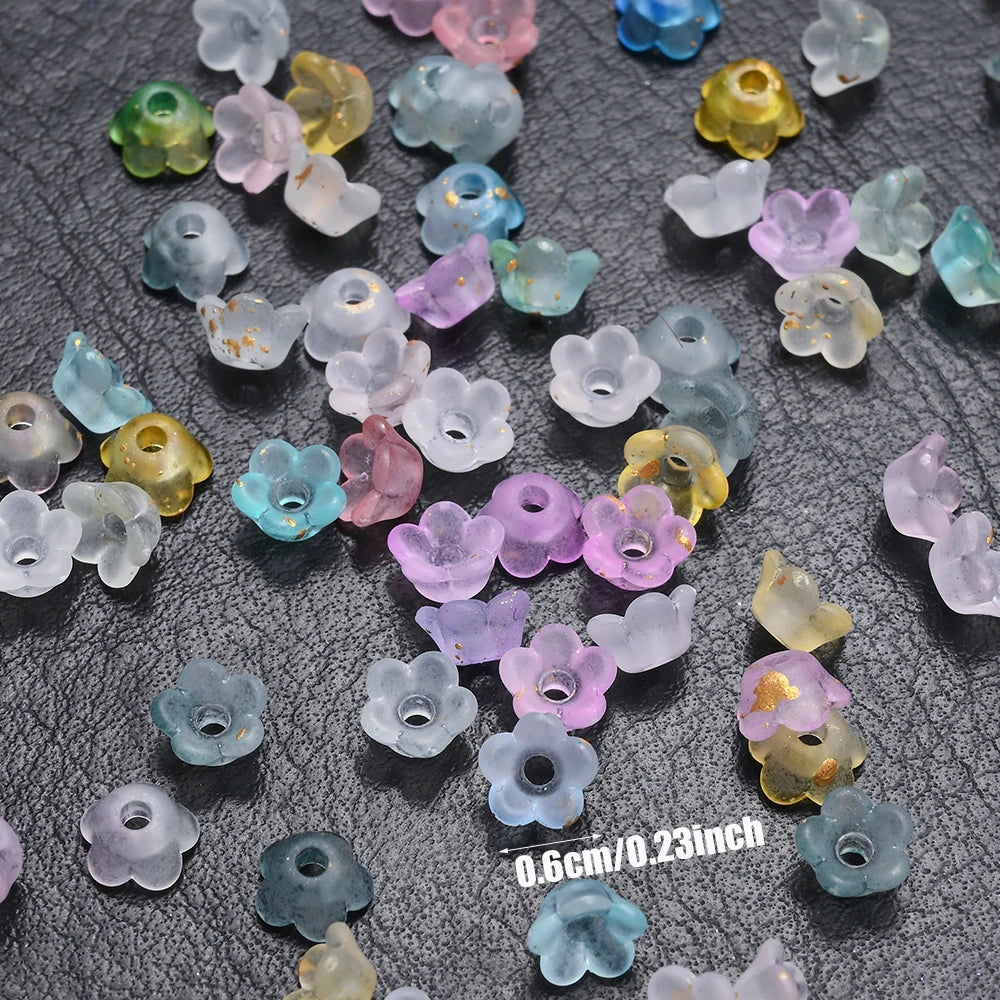 500pcs 3*6mm Multicolor Lily of The Valley Flower End Cap Beads For DIY Bracelet Jewelry Making Hairpin Material Accessories