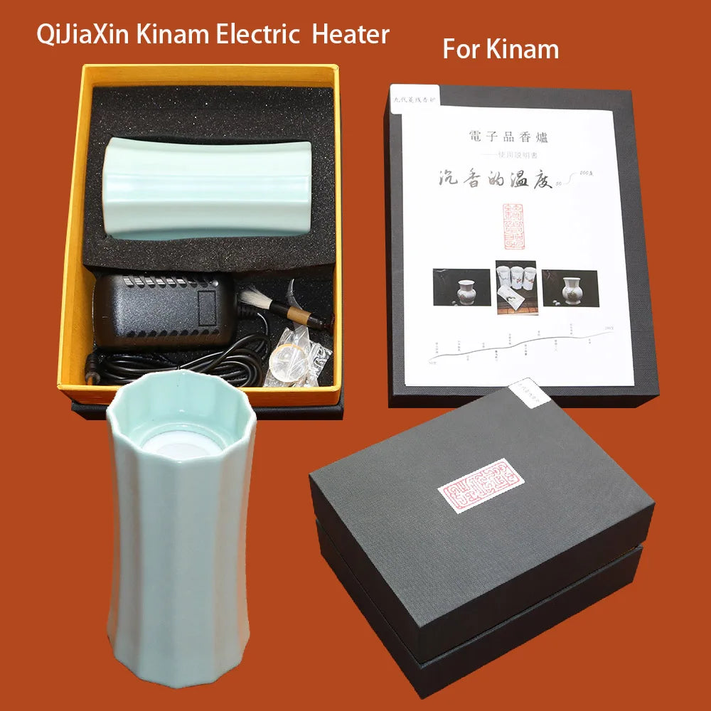 Kyara Electric Incense Burner Chinese Taiwan QiJiaXin 9 Generation Ganan Oudh Agarwood Portable Rechargeable Ceramic Body