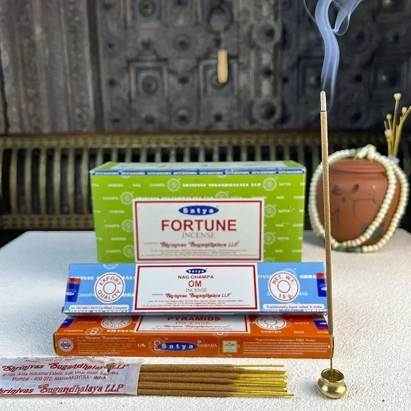 5BOX NAG Champa incense sticks Indian Satya Incense Collection Handmade Sticks Six Flavors Refreshing Aromas for Meditation