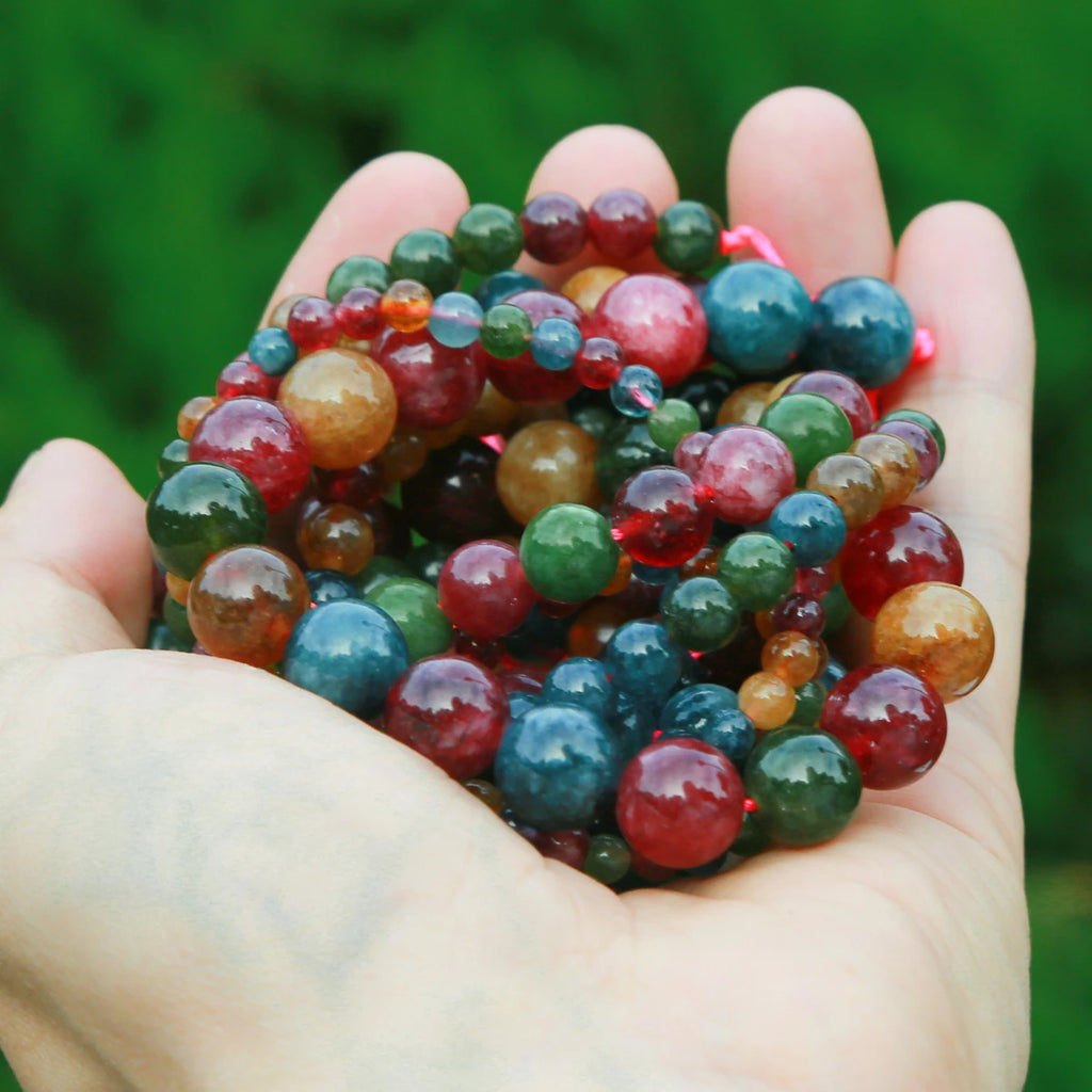 Natural Stone Beads 4 6 8 10mm Tourmaline Jade Jaspers Round Loose Spacer For Jewelry Making DIY Bracelet Necklace Accessories