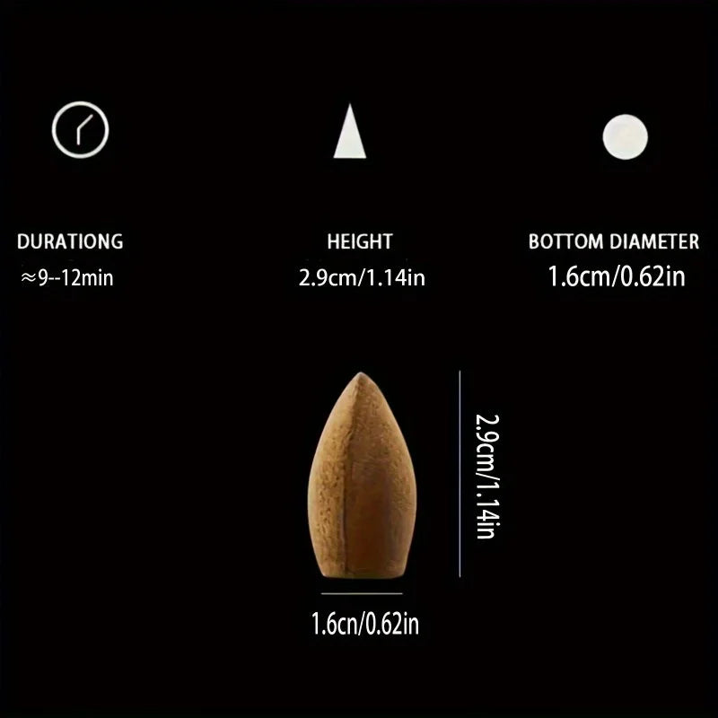 100g Natural Sandalwood Backflow Incense Cones Waterfall Burner Compatible for Home Office Cleansing Meditation Yoga