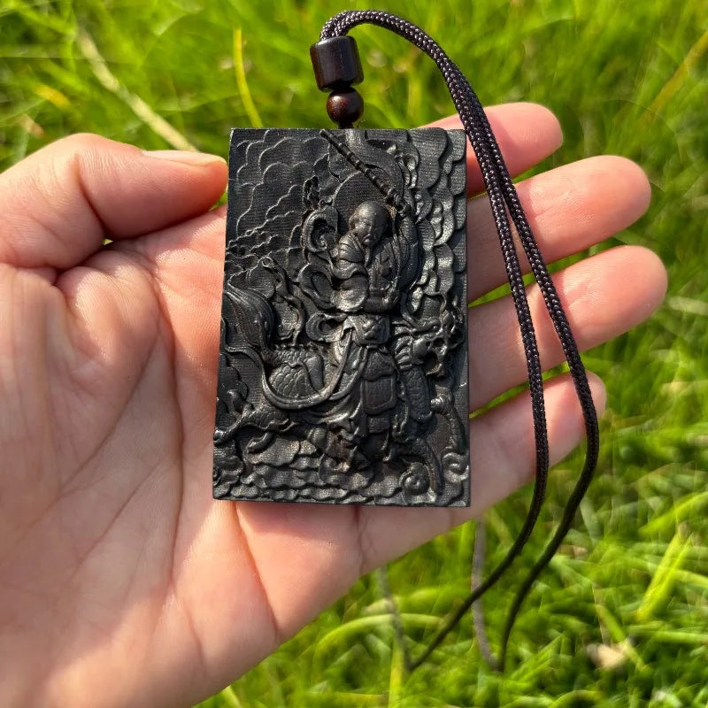 Hand-Carved Agarwood Zhenwu Pendant Spiritual Protection Amulet