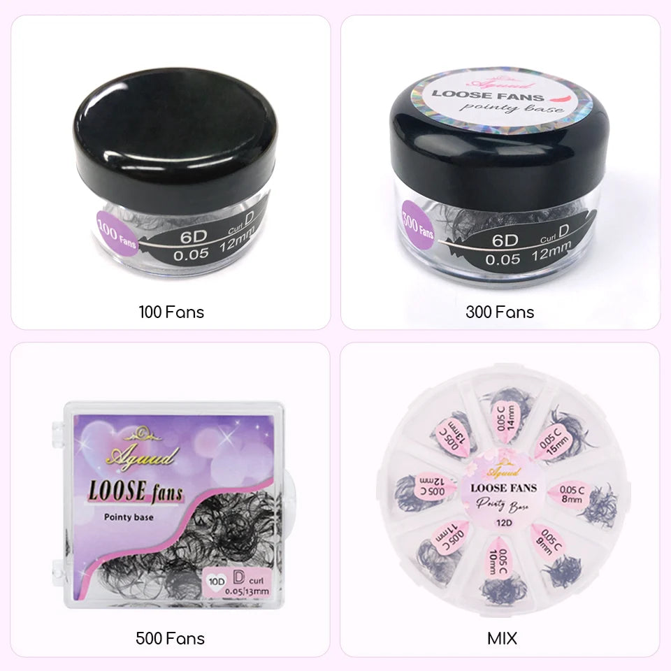 AGUUD 7mm Pointy Base Premade Volume Fan Lashes