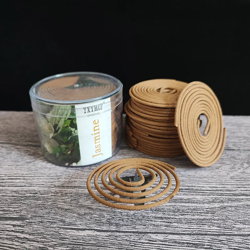 4 hours 48 singal rings Natural Sandalwood incense coils with incense with mini metal incense holder home Fragrance Indoors