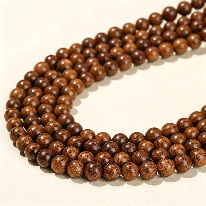 Natural Wood Bead Gold Silk Sandalwood Round Buddha Bead Pick Size For Jewelry Making Diy Necklace Bracelet Accessory 6 8 10mm