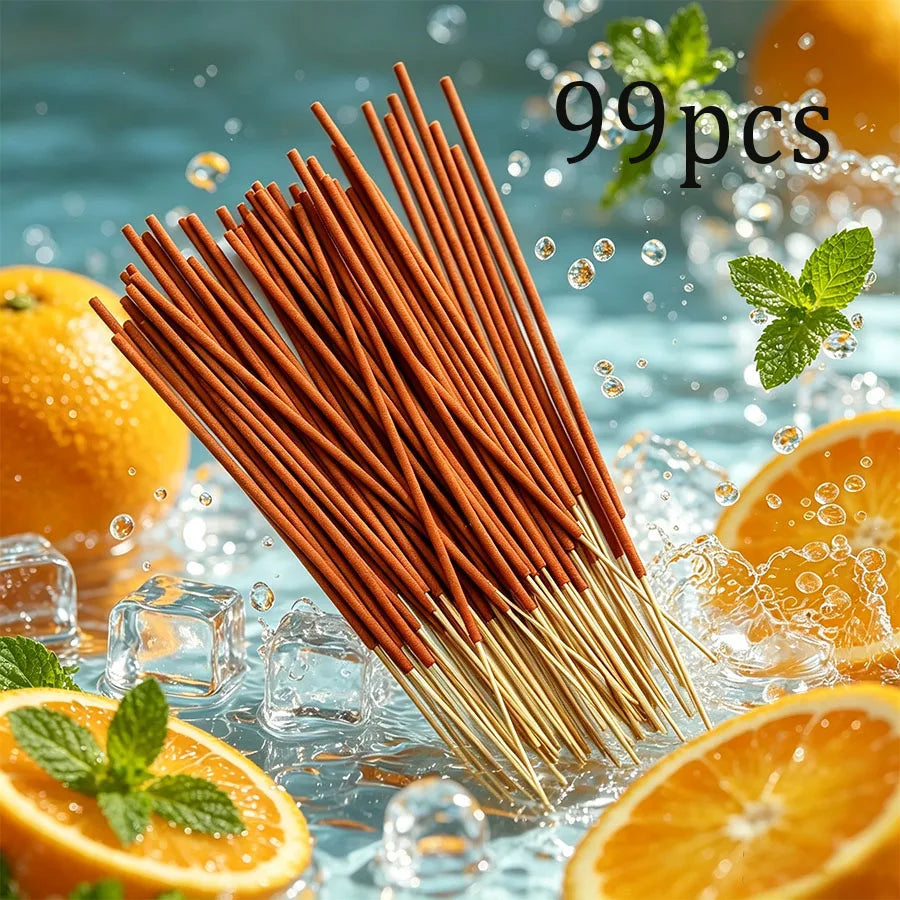 Citrus-Scented Incense Sticks, 22.0cm - Long-Lasting Fragrance, Natural Wood Scent, Suitable for Yoga, Meditation, Relaxation, and Sleep Aid - Perfect for Home Decor, Hotels, and Spas