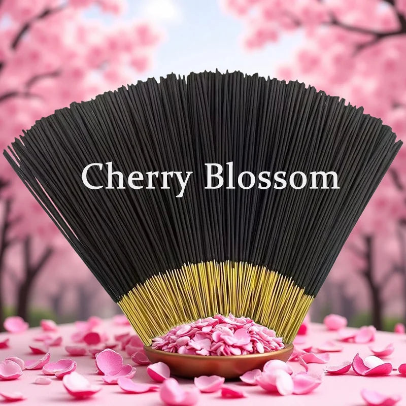 50/500 Incense Sticks Long Burn Japanese Cherry Blossom Home Fragrance for Yoga Meditation, Air Freshing Deodorize Aromatherapy