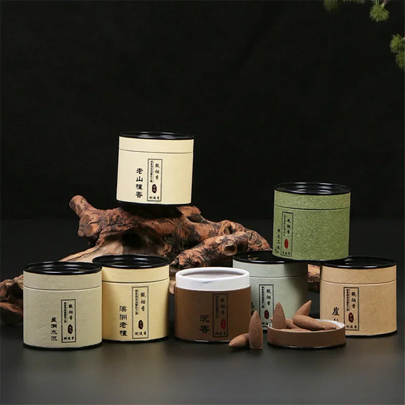 Sandalwood Backflow Incense Cones Handmade Agarwood Cones Incense Help Sleep Wormwood Incenso Drive Away Mosquitoes
