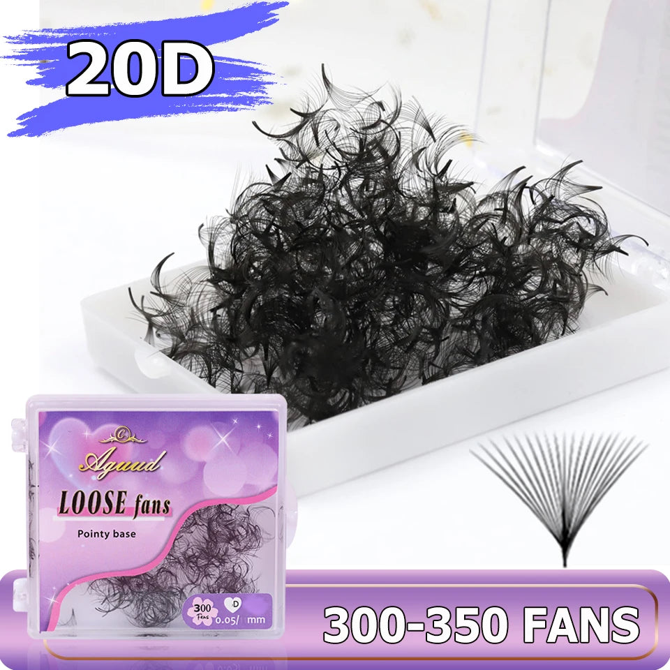 AGUUD Thin Base Premade Fans Lashes 500-600 Fans