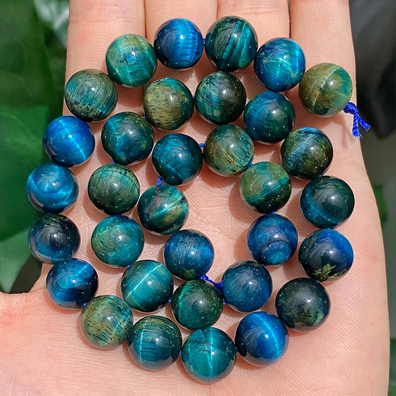 Natural stone Beads Blue Tiger Eye Round Loose Beads Diy Charm Bracelet Earrings for Jewelry Making 15" Strand 4/6/8/10/12/14mm
