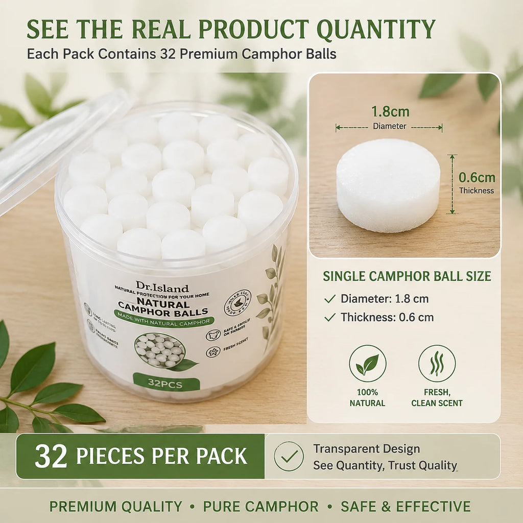 Natural Camphor Balls for Puja Aromatherapy, Alcanfor En Bloques, Odor Eliminator, Kapoor for Pooja, Home Fragrance 70 Grams (32