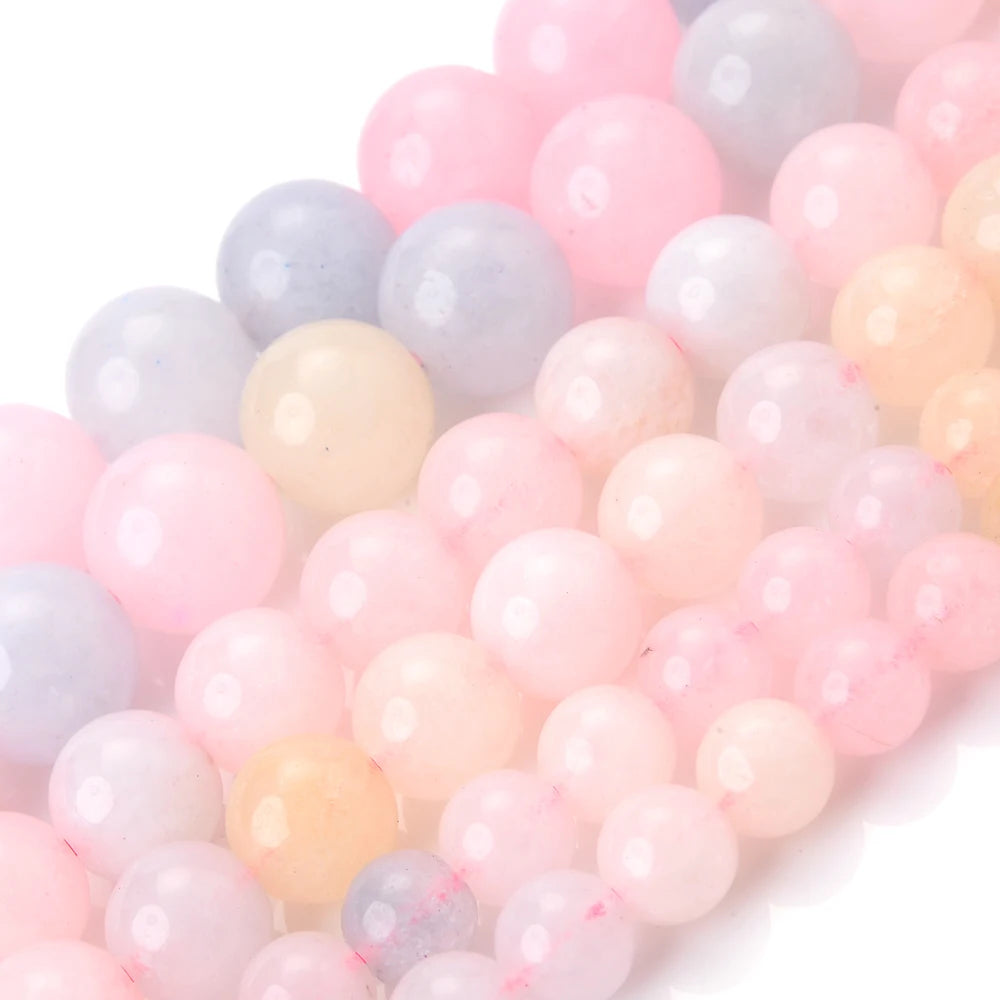 Natural Stone Beads Pink Red Series Coral Turquoises Garnet Jades Sun Stone Loose Beads for Jewelry Making DIY Bracelet 4-12mm