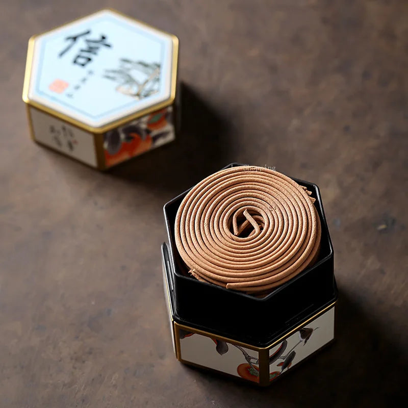 Natural Coil Incense Huian Agarwood Hexagonal Box Pear Tent Incense Tearoom Study Home bedroom Purify The Air and Remove Odors