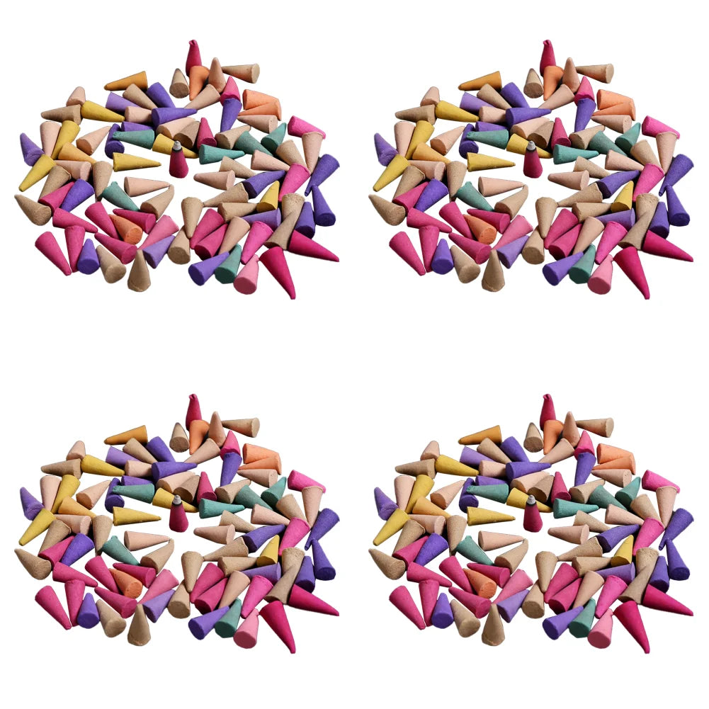 60-300PCS Mixed Natural Reflux Tower Fragrance Incense Cone Anxiety Relie Smoke Odor Remover Meditation Relaxation Aromatherapy