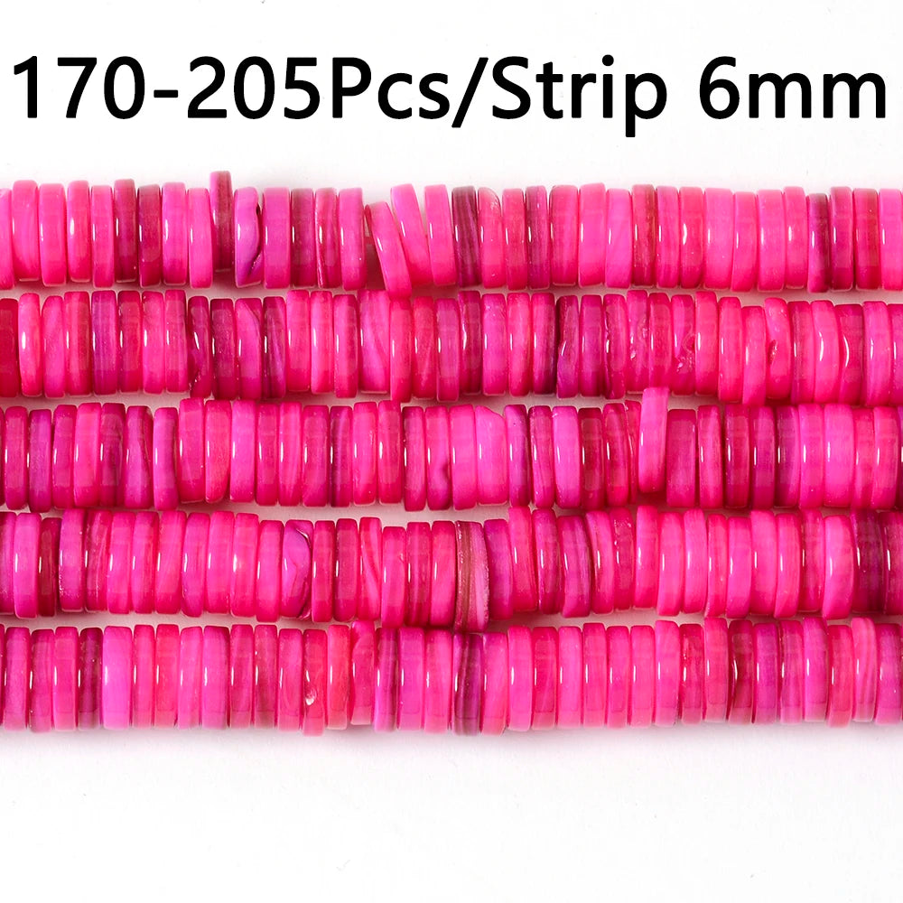3/4/6/8/10mm Colored Freshwater Shell Beads DIY Jewelry Findings Beads Round Shape Shell Chip Loose Beads For Jewelry Making