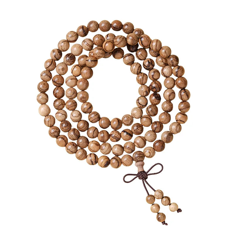 Sandalwood Old Agarwood 108-Bead Buddhist Bracelet, Cultural Play Bracelet, Men's and Women's Necklace, for Handling
