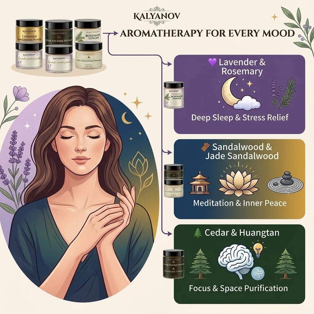 Premium Cone Incense Powder Long Lasting Natural Sandalwood Agarwood Powder for Air Purifying Yoga Meditation Spa Aroma Burner