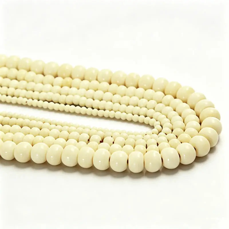 White Yak Bone Beads 100pcs 8-12mm Oval