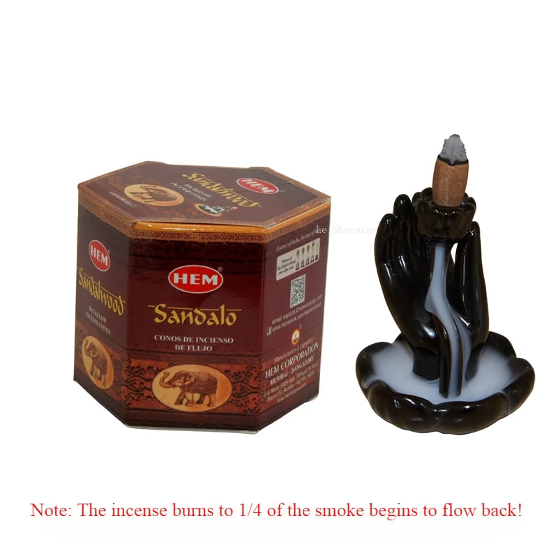40 Grain/Box of Reverse Flow Sandalwood Agarwood Peruvian Holy Wood Home Purifying The Air Soothing The Spirit Tapered incense
