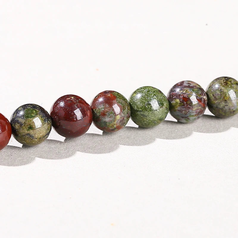 Natural Dragon Bloodstone Bead Round Loose Spacer 4 6 8 10 12mm Seed Beads For Jewelry Making Diy Necklace Bracelet Accessory