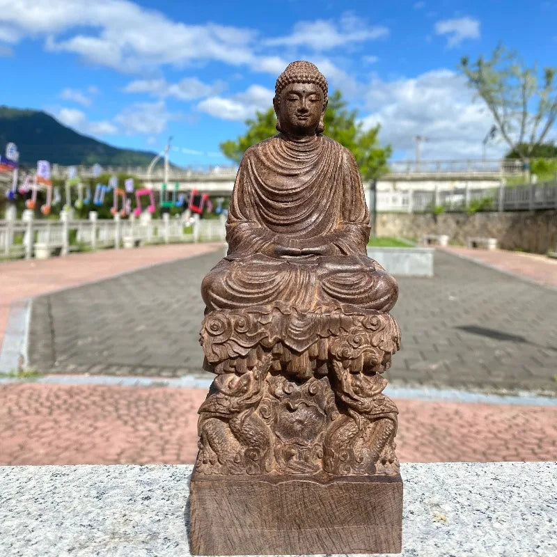 Hand-Carved Agarwood Buddha Statue 20cm 30cm