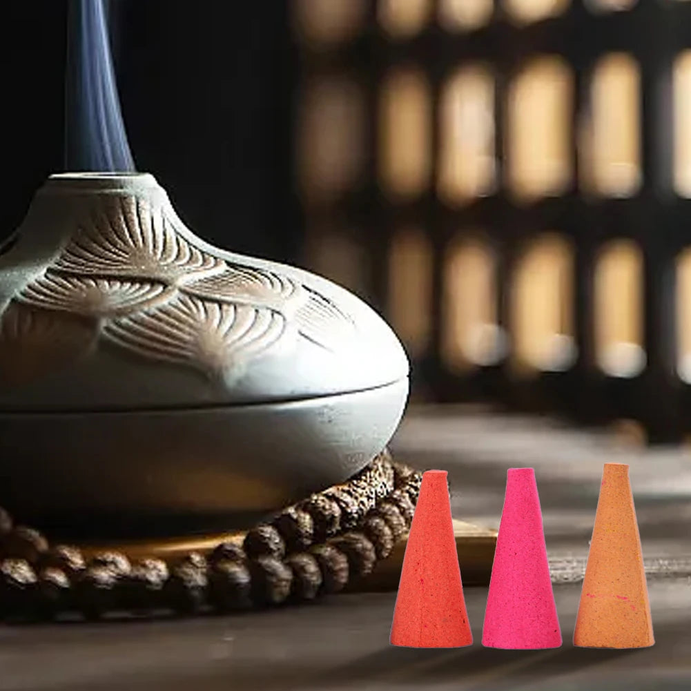 60-300PCS Mixed Natural Reflux Tower Fragrance Incense Cone Anxiety Relie Smoke Odor Remover Meditation Relaxation Aromatherapy