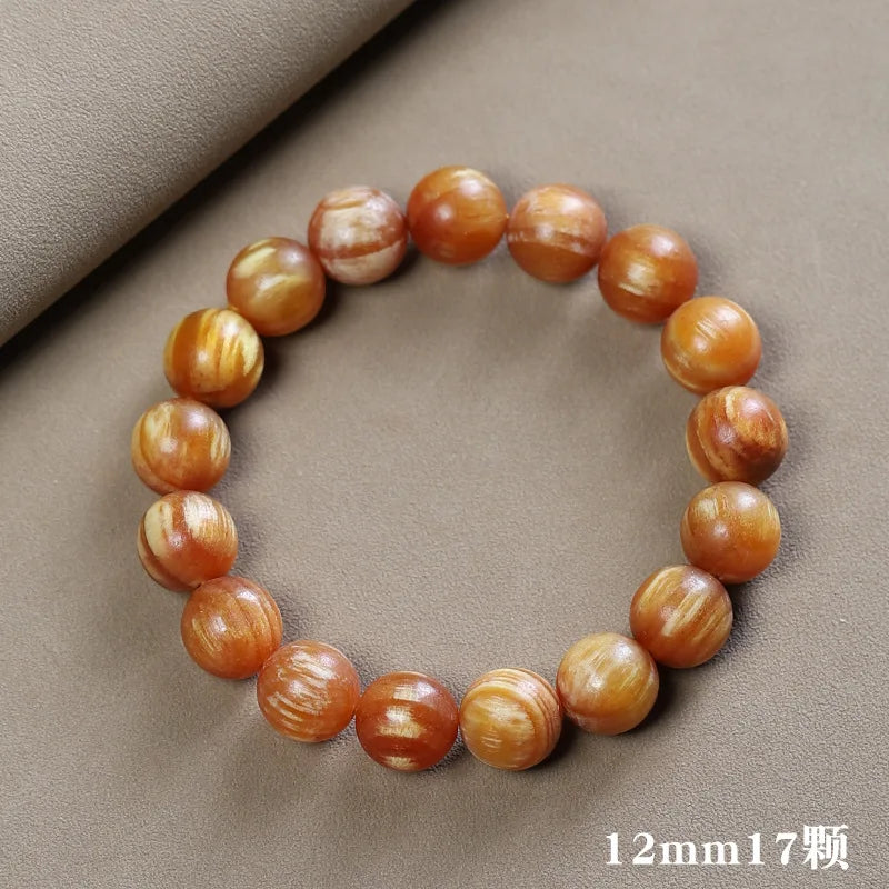 Full Oil High Transparent Amber Wood Men's Bracelet Changbai Mountain North Agarwood Northeast Pine Mingzi Prayer Beads Gifts
