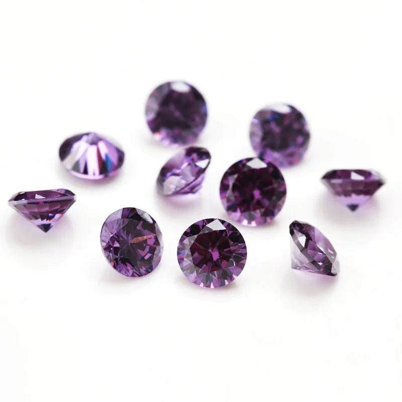 100pcs 1mm 2mm 3mm (1.0~3.0mm) AAAAA Round Cubic Zirconia Stone Loose White Golden Yellow Voilet Olive Green Black Pink