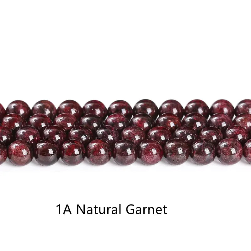1A Natural Stone Dark Red Garnet Bead Round Loose Spacer 4 6 8 10mm Pick Size For Jewelry Making Diy Necklace Bracelet Accessory