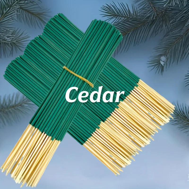 20/50/100 Pieces of Mint and Cedar Handmade Incense Sticks -8.66- Fresh and Elegant Fragrance, Easy to Carry, Suitable for Yoga, Meditation, Gift-Giving, Sleep, Meditation, and Office Work, Office Fragrance |   The Aesthetics of Tranquility |   Cedar Wood