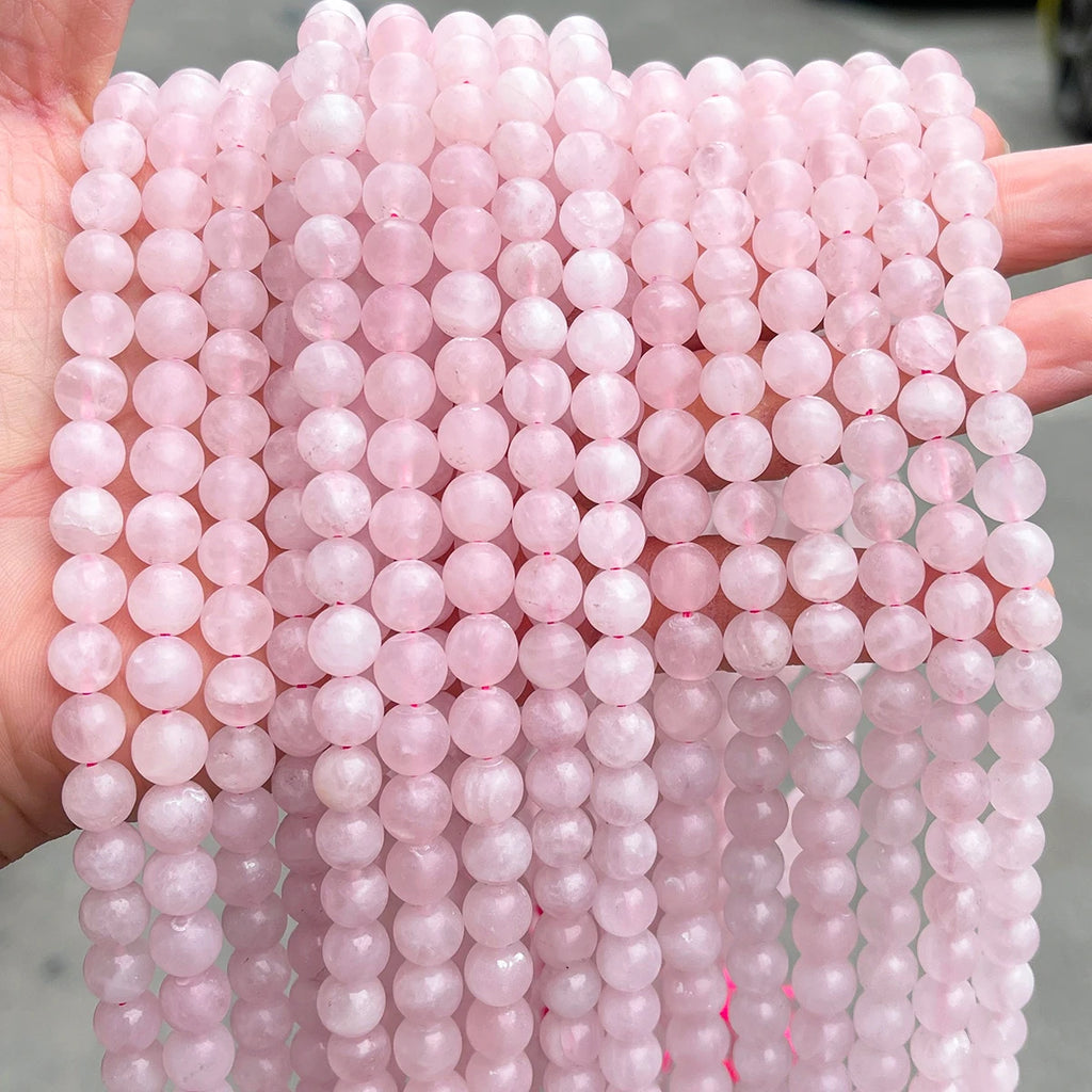 Wholesale Natural Stone Rose Quartz Bead Round Loose Spacer Bead 4 6 8 10mm for Jewelry Making DIY Bracelet Necklace Accessory