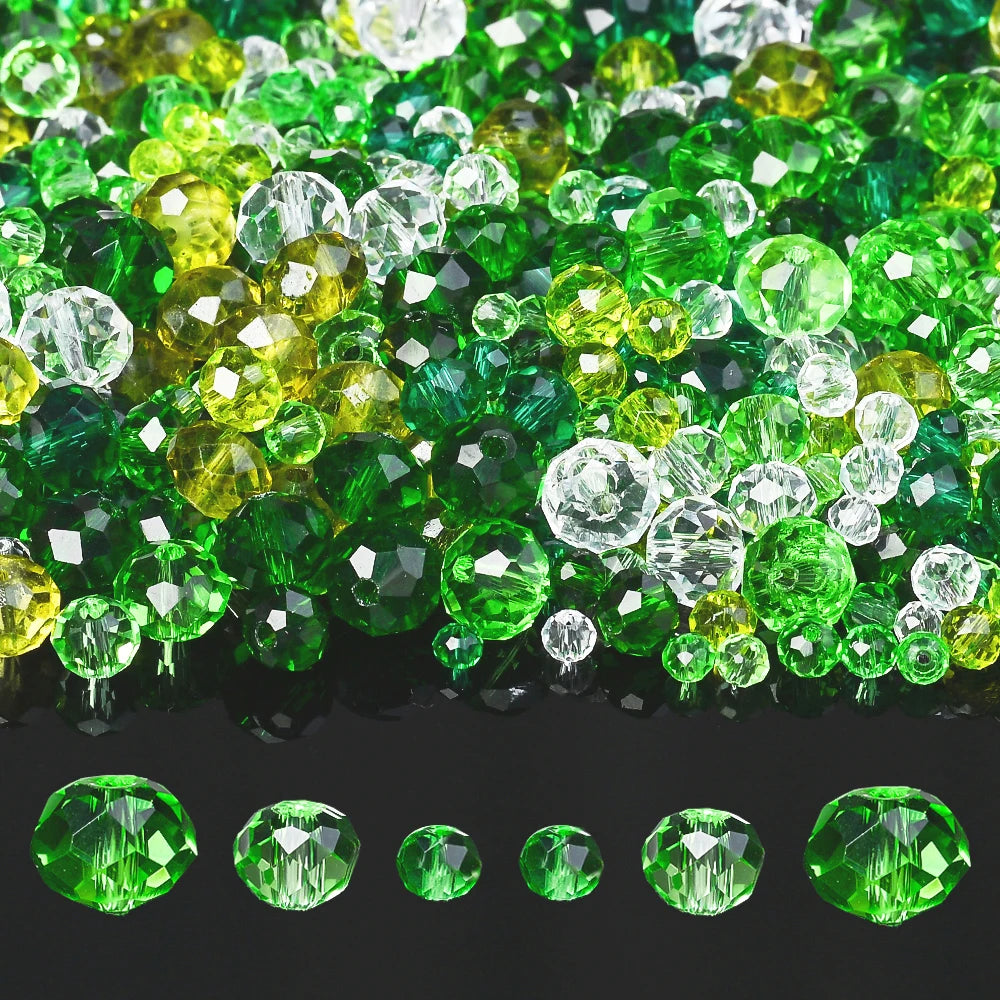 100-300pcs Green Crystal Glass Beads 3/4/6/8mm Shiny Faceted Loose Spacer Beads for Jewelry Making DIY Bracelet Necklace - AliExpress
