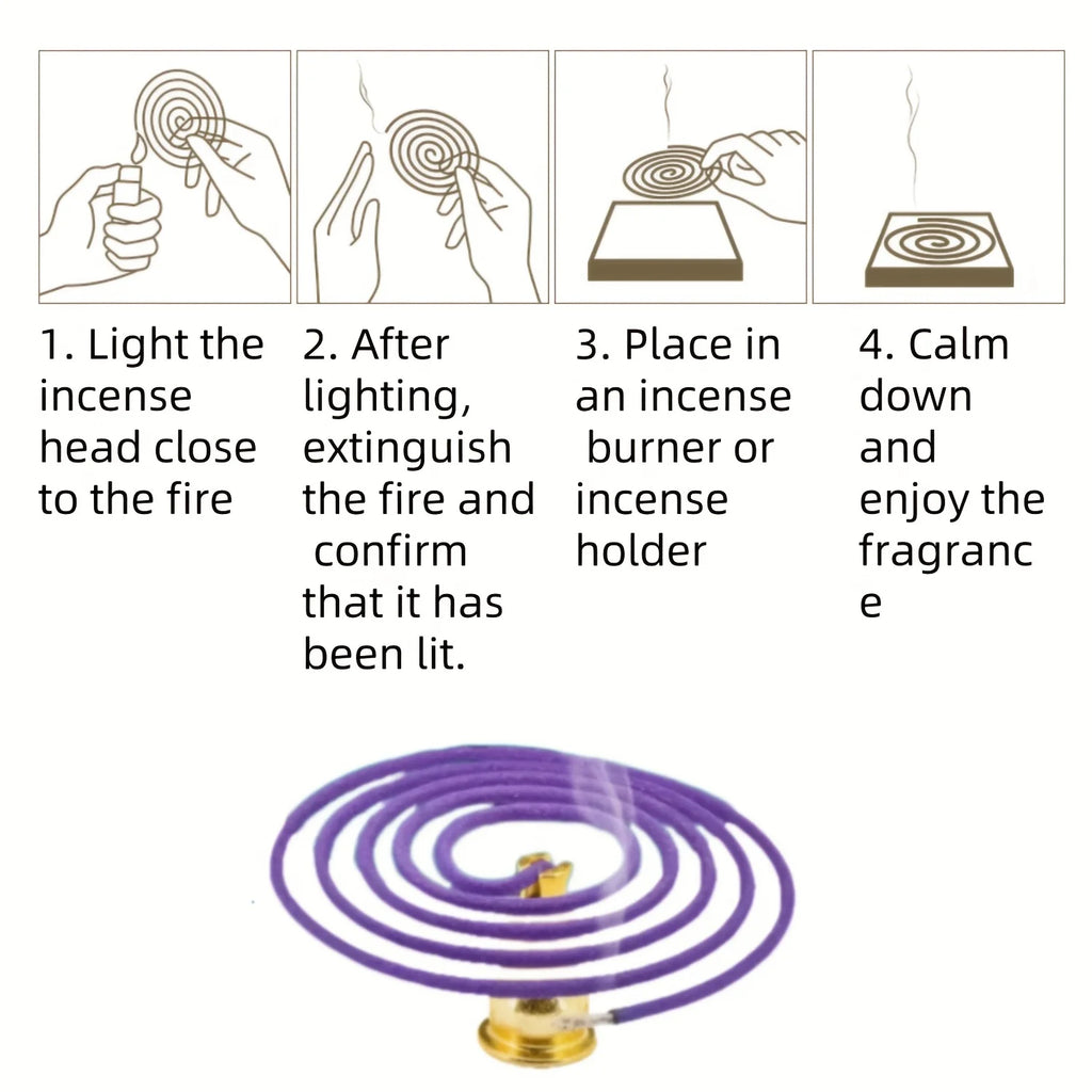 48/100 Spiral Incense Sticks with Holder, Lavender and Lemongrass Combo Pack—Yoga | Meditation | Outdoor and Home Use, Valentine's Day | Independence Day | Closed Days | Halloween | The Ideal Choice for Christmas and Other Occasions.