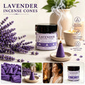 37/143 Pieces of Exquisite Canned Lavender Incense Cones, Naturally Handmade, Long-Lasting Slow-Burning, Mild and Sweet Scent, Freshens the Air, Comfortable Home Fragrance, Yoga Meditation, Indoor and Outdoor Use, Gift.