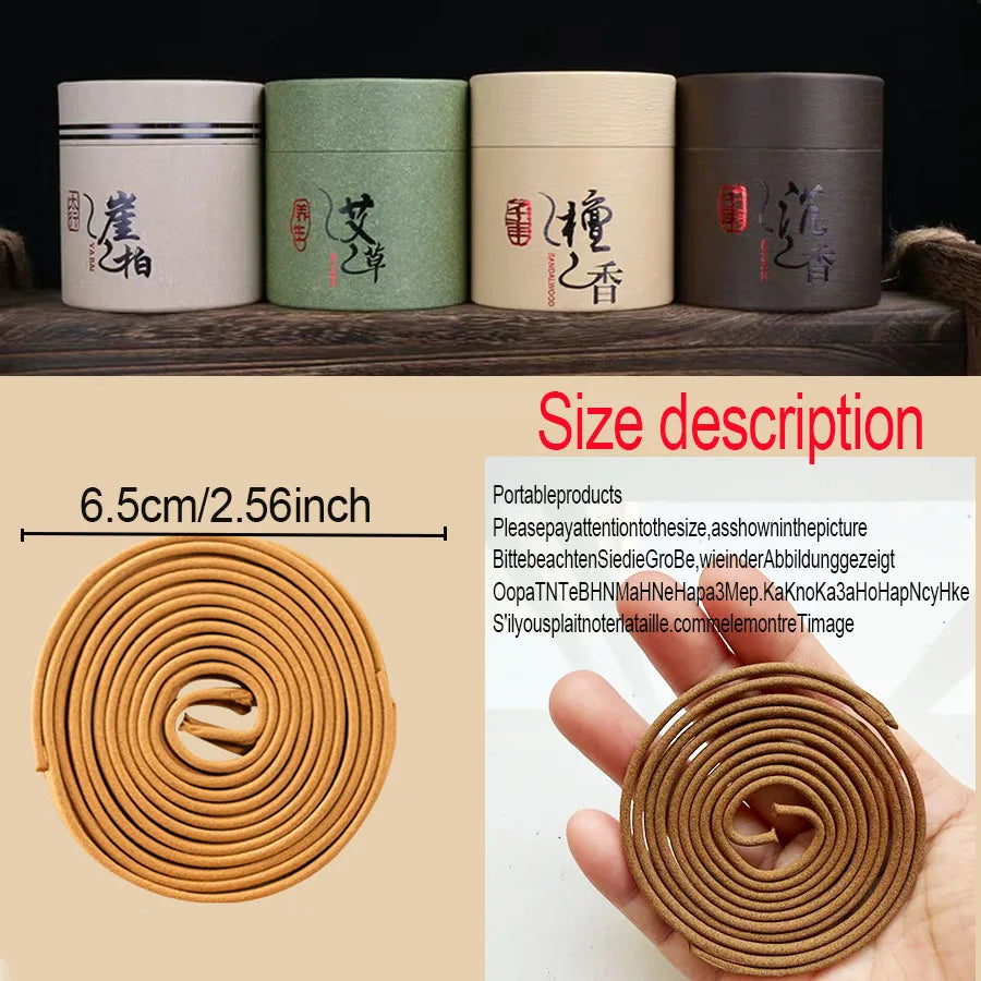 64pcs High-Quality Spiral Incense, Sandalwood, Mugwort, Etc. Suitable for Indoor Rooms, Outdoor Activities, Eliminating Odors