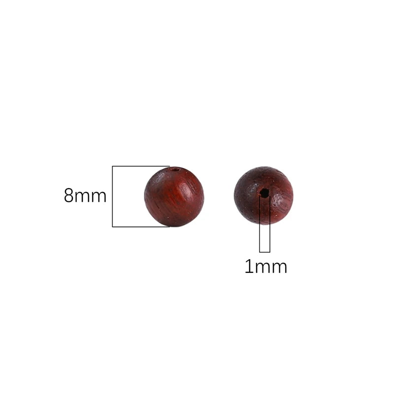 50Pcs/Lot 8mm Brown Series Natural Wooden Beads Eco-Friendly Wood Round Loose Beads For Jewelry Making Bracelets DIY Accessories