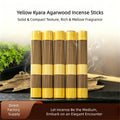 Yellow Kyara Incense Sticks,Natural Home Incense,Indoor Aromatherapy for Buddha Worship Tea Room,Long Lasting Fragrance,Ouds