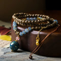 New Chinese Style First Grade Butter Agarwood Necklace with Lacquer Beads Sweater Chain Jewelry Gifts