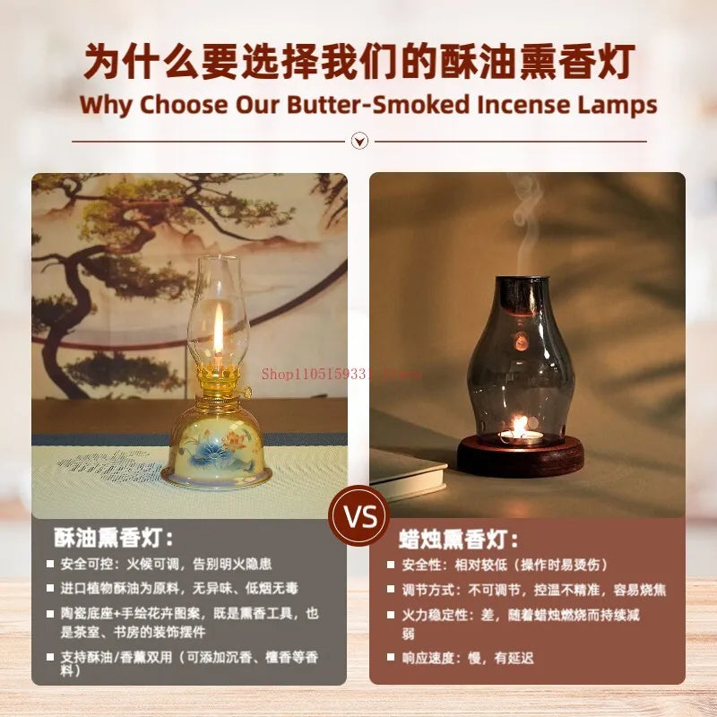 Agarwood incense lamp, fire-proof incense essential oil, household living room,  raw material, sandalwood  aromatherapy stove