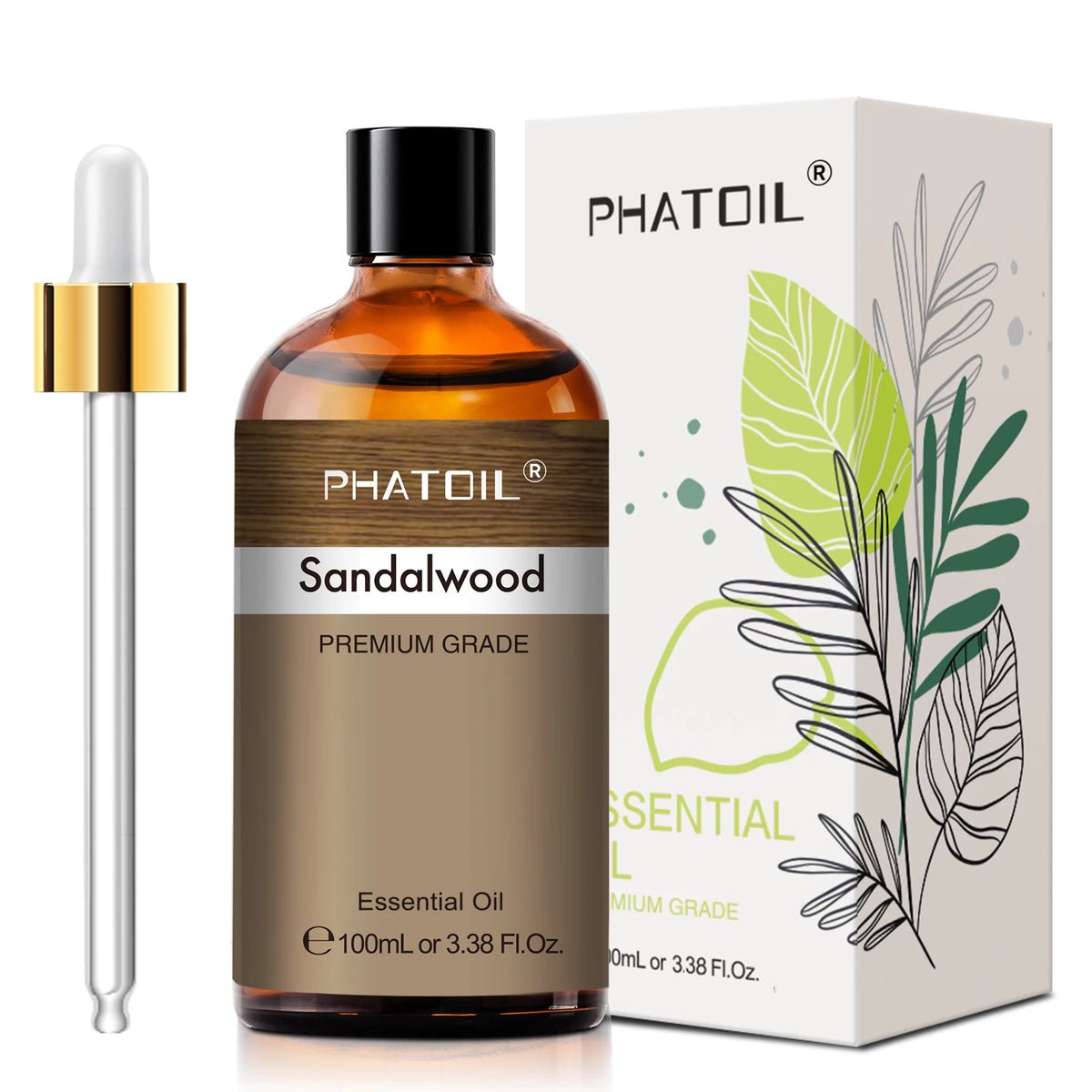 PHATOIL 100ml Premium Essential Oil Sandalwood Lavender Eucalyptus Peppermint Lemongrass Vanilla Aromatherapy Essential Oils
