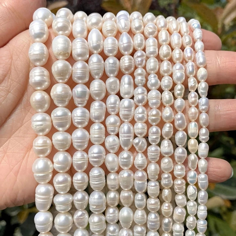 Natural Freshwater Pearls Rice Beads Baroque Pearls 4-11mm Loose Spacer Beads for Jewelry Making Supplies DIY Necklace Bracelet