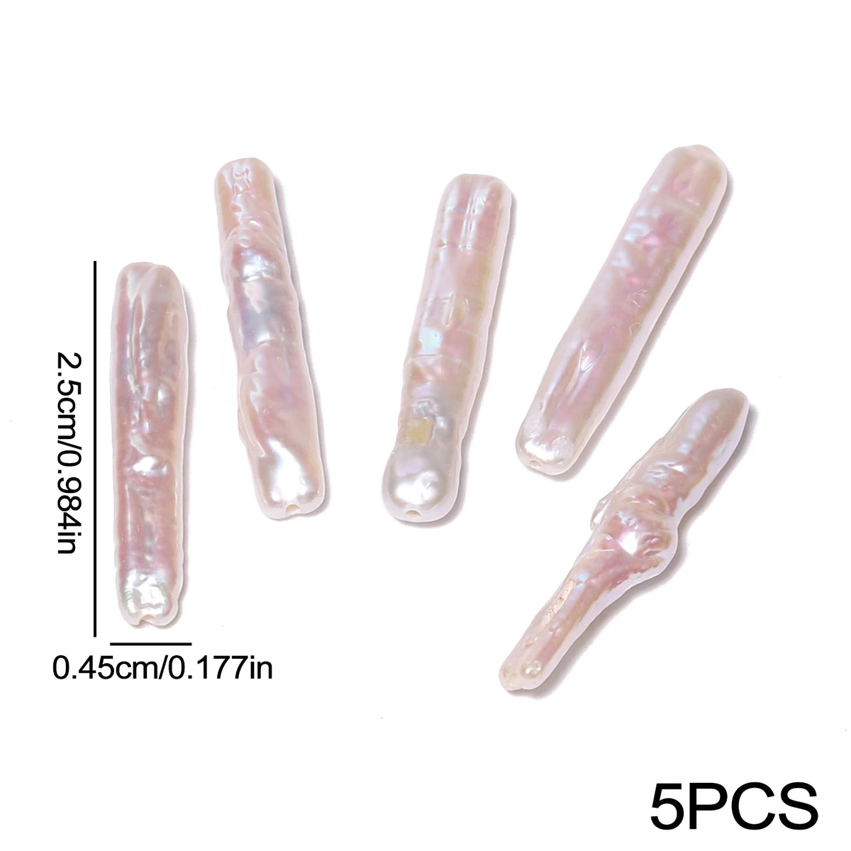 25mm Baroque Natural Pearl Tube Irregular Cylindrical Loose Beads for Jewelry Charms Making DIY Bracelet Necklace Accessories