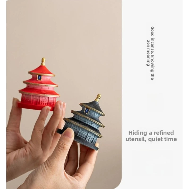 New Chinese Style Temple of Heaven Resin Incense Burner Coil Censer For Agarwood Home Living Room Housewarming Holiday Gift