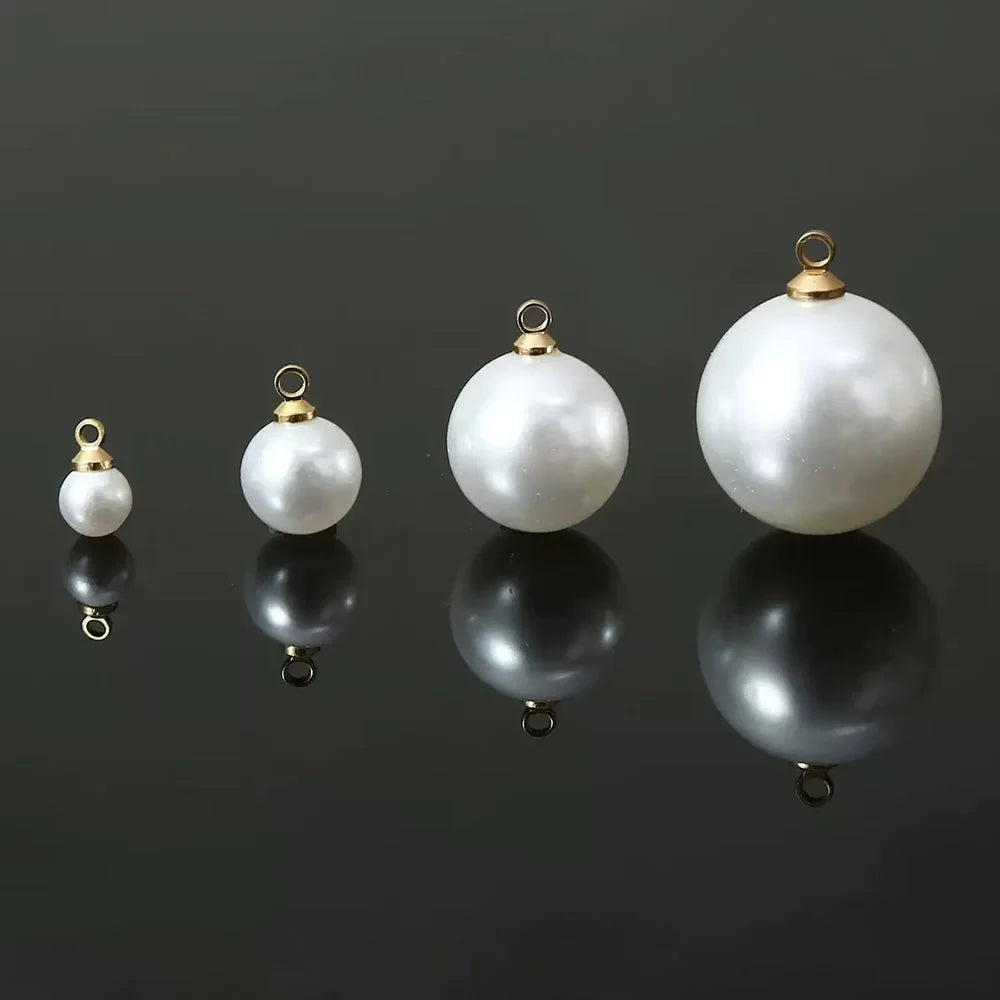 20pcs 10mm ABS Pearl Charms for DIY Jewelry