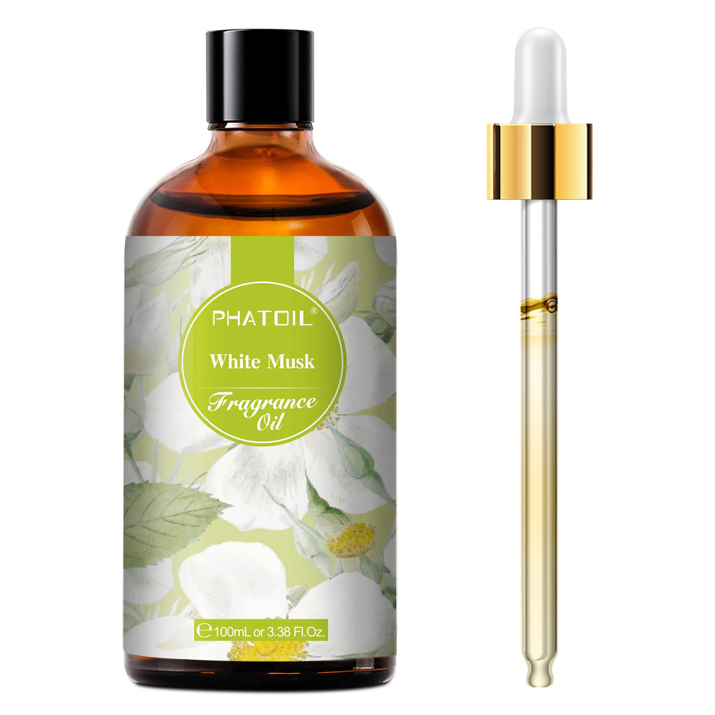 PHATOIL 100ml Fragrance Oil with Dropper White Musk Orange Blossom Bubble Gum Baby Powder Coffee Essential Oil For  Aromatherapy