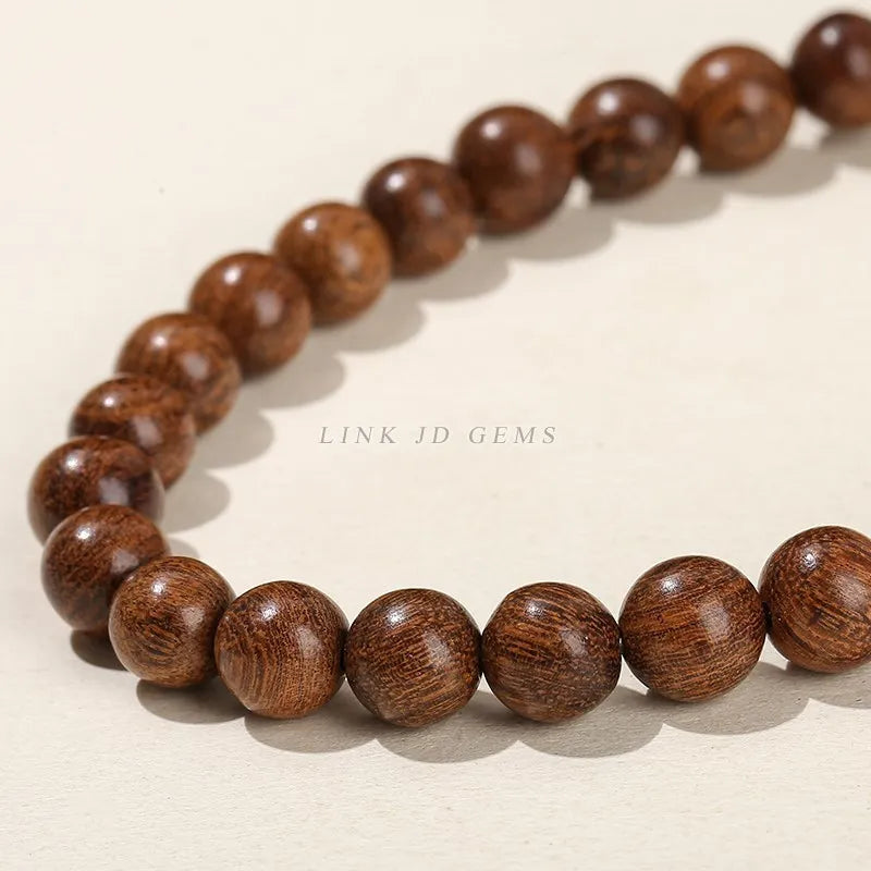 Natural Wood Bead Gold Silk Sandalwood Round Buddha Bead 6 8 10mm Pick Size For Jewelry Making Diy Necklace Bracelet Accessory