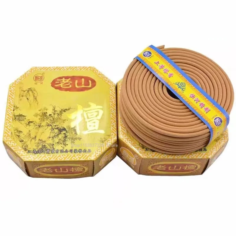 12/24h Lao Shan Sandalwood Incense Coil Incense Worship Buddha Tower Incense Indoor/Purify Air/Remove Odors/lasting Fragrance