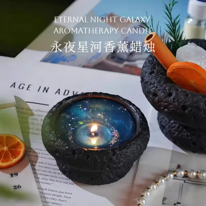 xmsj Galaxy meteorite scented candle, ebony agarwood starry sky atmosphere candle, niche high-end bedroom atmosphere