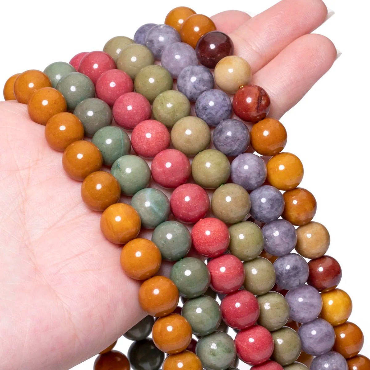 6/8/10mm Mocha Stone Beads Round DIY Jewelry Making